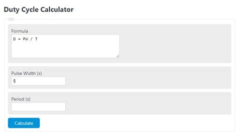 Duty Cycle Calculator - Calculator Academy