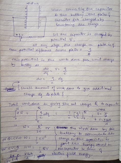 Derive An Expression For The Energy Stored In A Parallel Plate