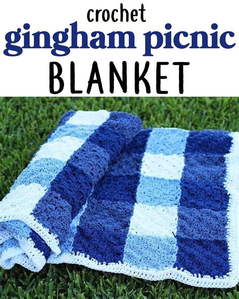 Crochet Gingham Picnic Blanket • Sewrella Crochet Crochet Blanket