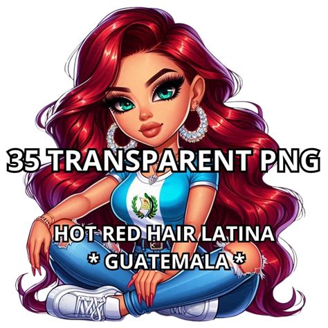 35 Chibi Hot Red Hair Latina Guatemala Guatemalan Girl Png Guatemala Png Guatemala Flag