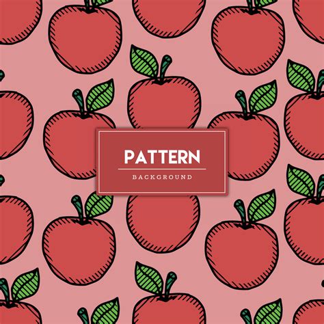 Seamless Pattern Apple Fruit Hand Drawn Vector Illustration 5091643 Vector Art At Vecteezy