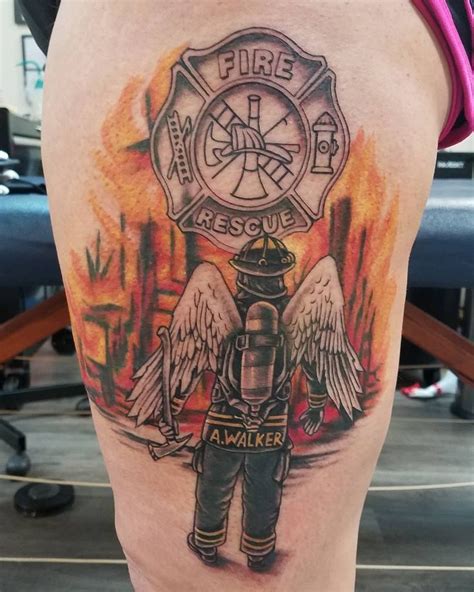 180 Firefighter Tattoos Designs 2023 TattoosBoyGirl Fire Fighter