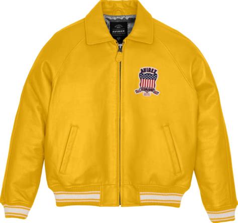 Avirex Yellow Leather Icon Jacket Inc Style