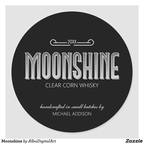 Moonshine Classic Round Sticker Zazzle Tool Design Handcraft