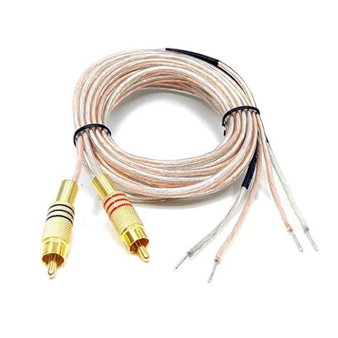 Gaozo 6ft 18 Awg Speaker Wire Pair Cables Rca Cable Speaker Wire With Dual Rca Male