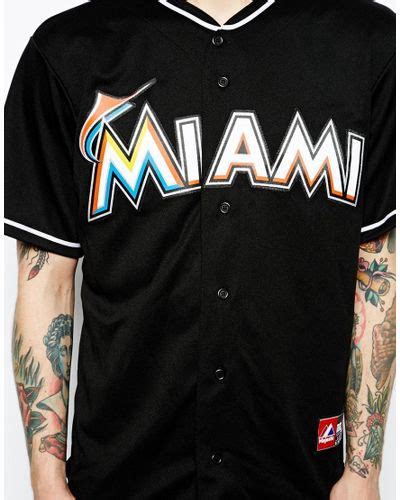 Majestic Miami Marlins Baseball Jersey in Black for Men - Lyst