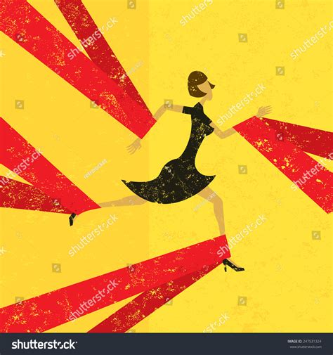 Caught Red Tape Woman Caught Red Stock Vector Royalty Free 247531324