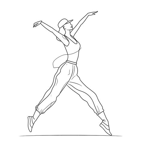 Premium Photo A Drawing Of A Woman Dancing With A Hat On Her Head