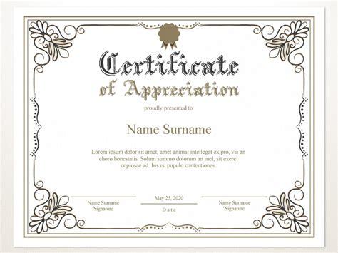 Printable Certificate Of Appreciation Editable Certificate Etsy