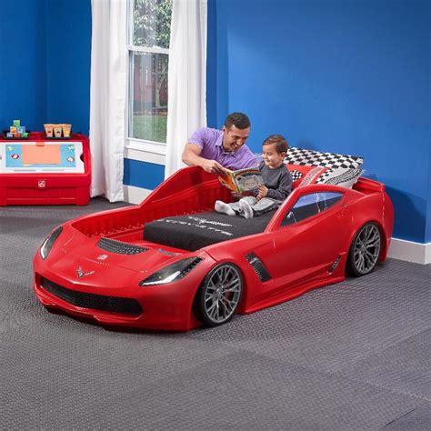 Step2 Corvette Z06 Toddler To Twin Bed Kids Car Bed Red Boys Bedroom