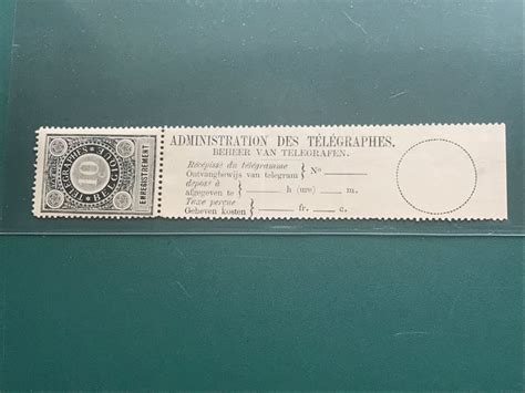 Belgium Telegraph Discharge Stamp With Strip Obp Catawiki