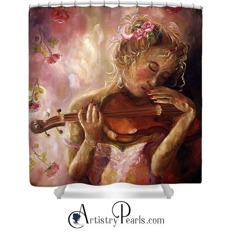 Tender Moment For A Violon Shower Curtain By Artistry Pearls Louise