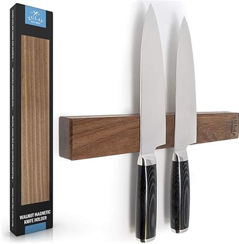 Amazon Zulay 11 75 Seamless Walnut Wood Magnetic Knife Holder