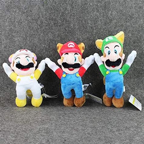 Super Mario 3D Land Plush Toy Red Green White Tanooki Mario Luigi Soft