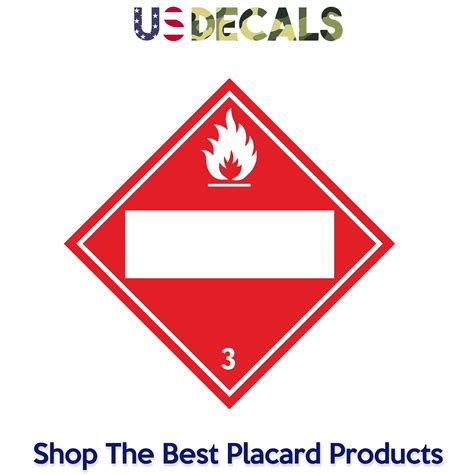 Hazard Class 3 Flammable Blank Placard Sign Us Decals