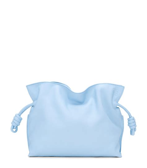 Loewe Medium Leather Flamenco Clutch Bag In Blue Lyst Canada