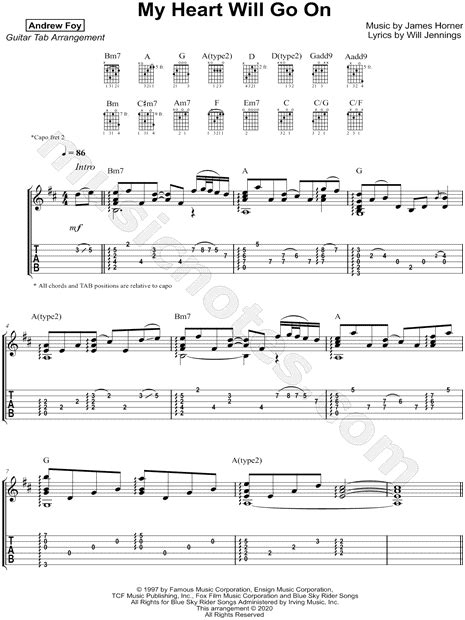 Celine Dion My Heart Will Go On From Titanic Sheet Music Notes