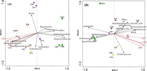 Redundancy Analysis Based On Bacterial Community A And Fungal