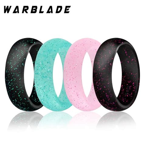 Wbl 57mm 4 10 Size Hypoallergenic Crossfit Flexible Glitter Silicone Finger Ring Food Grade Fda