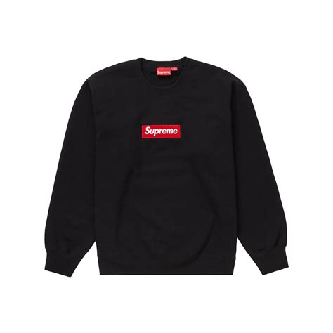 Supreme Box Logo Crewneck Fw22 Blacksupreme Box Logo Crewneck Fw22