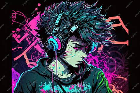 Anime Guy Headphones Wallpaper