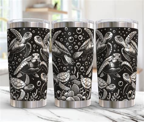 Turtle Tumbler Wrap Laser Svg Oz Laser Engraved Baby Turtle Tumbler