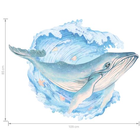 Wieloryb Naklejki na ścianę dla dzieci Pastelowe Love