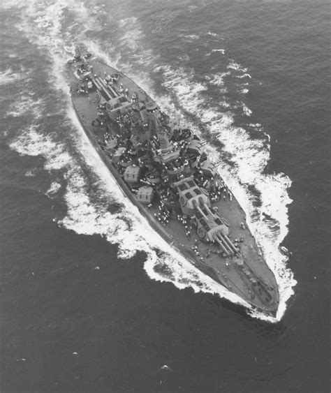 Aerial View Of Uss Nevada Bb 36 After Her 1942 Modernization Naval