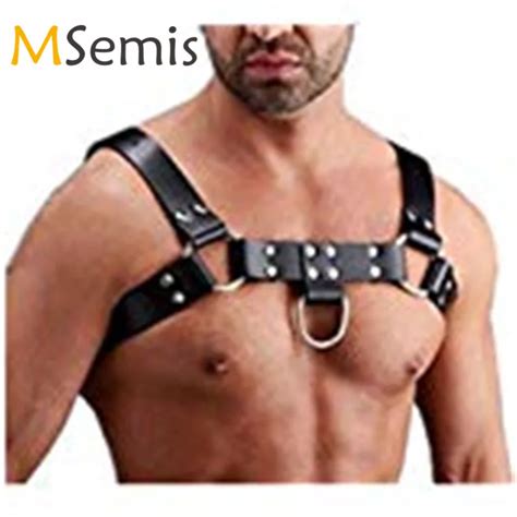 MSemis Men Bondage Harness Men PU Leather Gay Male Bondage In Adult