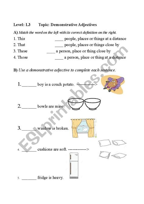 Demonstrative Adjectives Esl Worksheet By Marcchecknita Hot Sex Picture