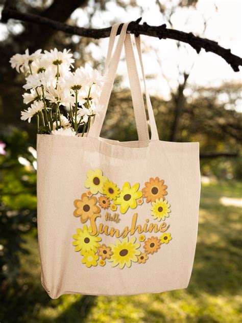 Hello Sunshine Tote Bag Teacher Summer Tote Bag Beach Bag Etsy