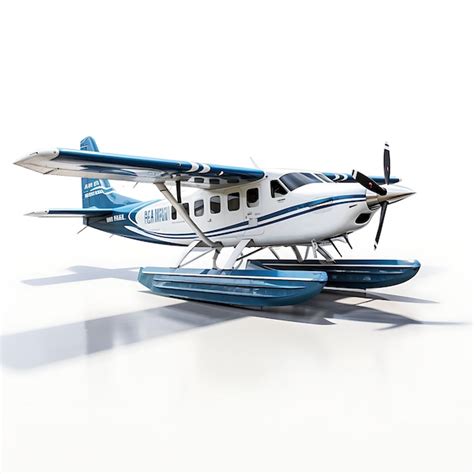 Premium Ai Image Isolated Seaplane Amphibious Aircraft Pontoons White