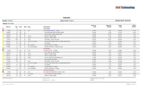 Electrical Wiring Estimate