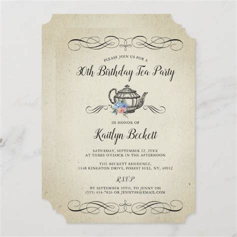 Victorian Tea Party Invitations | Zazzle NZ