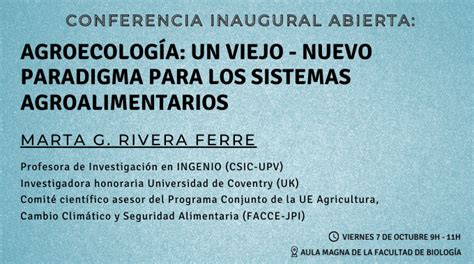 Conferencia Inaugural Abierta Agroecololog A Un Viejo Nuevo