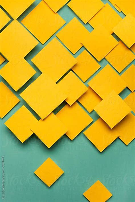 Yellow Paper Material Design Abstract Background By Stocksy