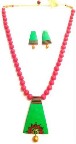 Handmade Terracotta Necklce Sets Can Be Worn Complement Ethnic As Well