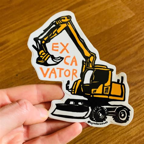 Heavy Machinery Vinyl Stickers Excavator Backhoe Road - Etsy