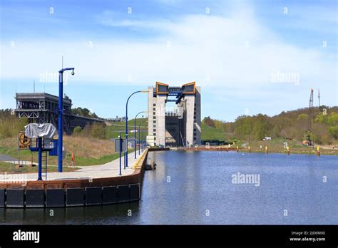 The New Niederfinow Ship Lift Oder Havel Canal Brandenburg Germany