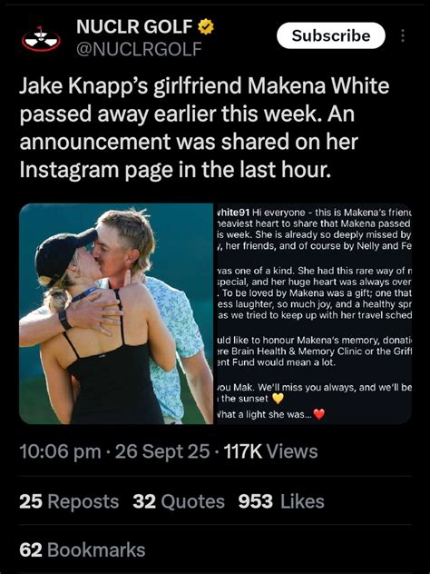 Makena White: PGA golfer Jake Knapp’s girlfriend Makena White dies