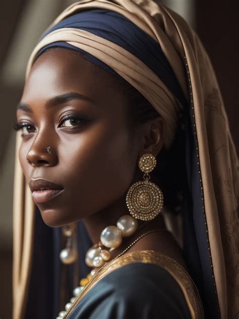 Premium Free Ai Images Beautiful African Princess With Pearl Earring