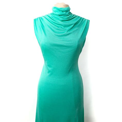 Mint Green Slinky Knit Sexy Sleeveless Dress 70s Vintage Disco Etsy