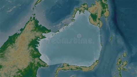 Celebes Sea Highlighted Physical Map Stock Illustration Illustration
