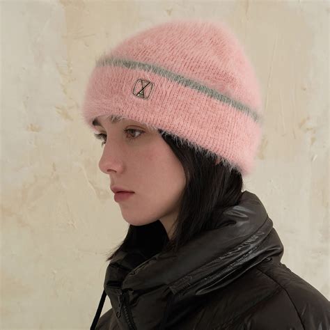 VA Square Stud Hairy Beanie Pink ファッション通販サイトNUGU