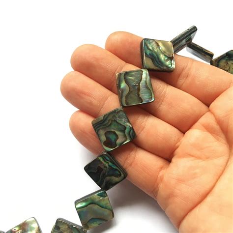 Abalone Shell Beads Square Natural Abalone Beads X Mm Etsy