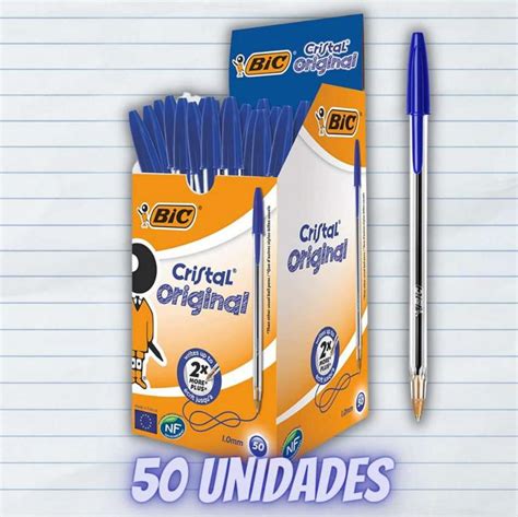 Caneta Esferográfica BIC Cristal Original Dura Mais Azul Ponta Média