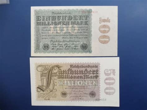 REICHSBANKNOTE EINHUNDERT UND Fünfhundert Millionen Mark 1923 EUR 2 50