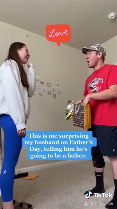 Surprising My Husband On Fathers Day Telling Him Hes Going To Be A Father Husband Father