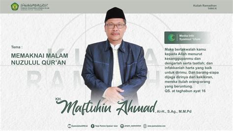 Kuliah Ramadhan Memaknai Malam Nuzulul Qur An I Yaspi Pontren