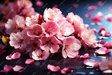 Premium Photo | Cherry blossom flower petals background